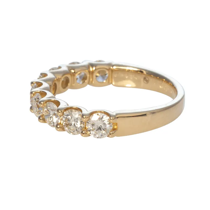 Rings 15ctw Round Diamond 9Stone 14K Yellow Gold Band Croghans