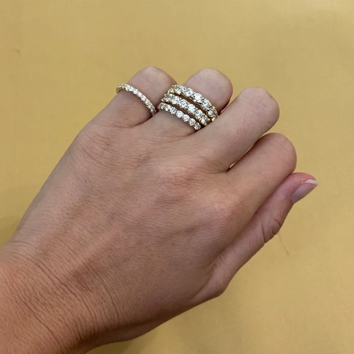 Rings 15ctw Round Diamond 9Stone 14K Yellow Gold Band Croghans
