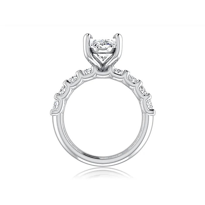 Rings A Jaffe A Jaffe 14K White Gold Oval Semi Mount Diamond Ring