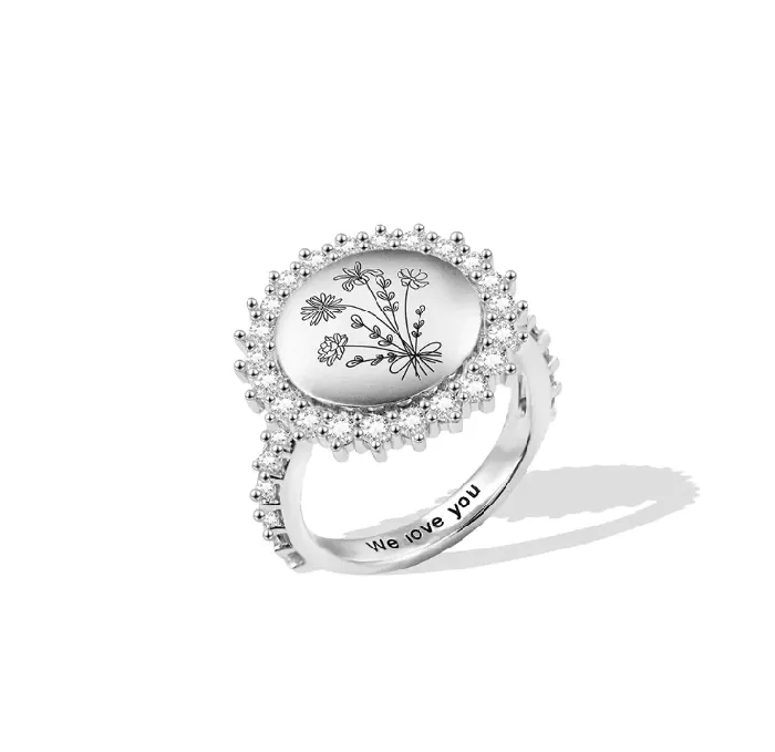Rings Belbren Custom Birth Flower Ring 18 Floral Bouquet Design Ideal Mothers Day Family Gift Womens Jewelry