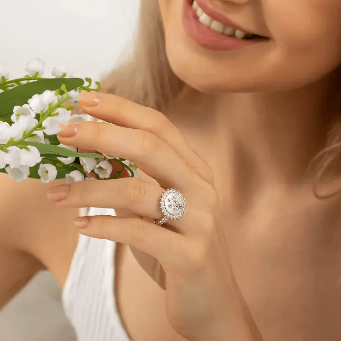 Rings Belbren Custom Birth Flower Ring 18 Floral Bouquet Design Ideal Mothers Day Family Gift Womens Jewelry