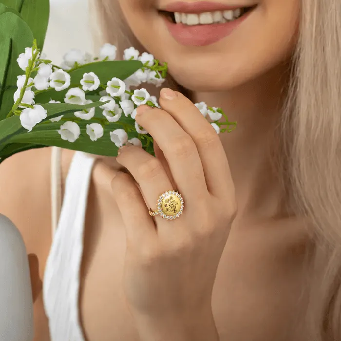 Rings Belbren Custom Birth Flower Ring 18 Floral Bouquet Design Ideal Mothers Day Family Gift Womens Jewelry