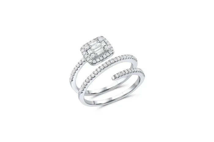 Rings CJ Charles Jewelers 18KT WHITE GOLD DOUBLE SPIRAL PAVE DIAMOND RING Rings CJ Charles Jewelers 18KT WHITE GOLD DOUBLE SPIRAL PAVE DIAMOND RING