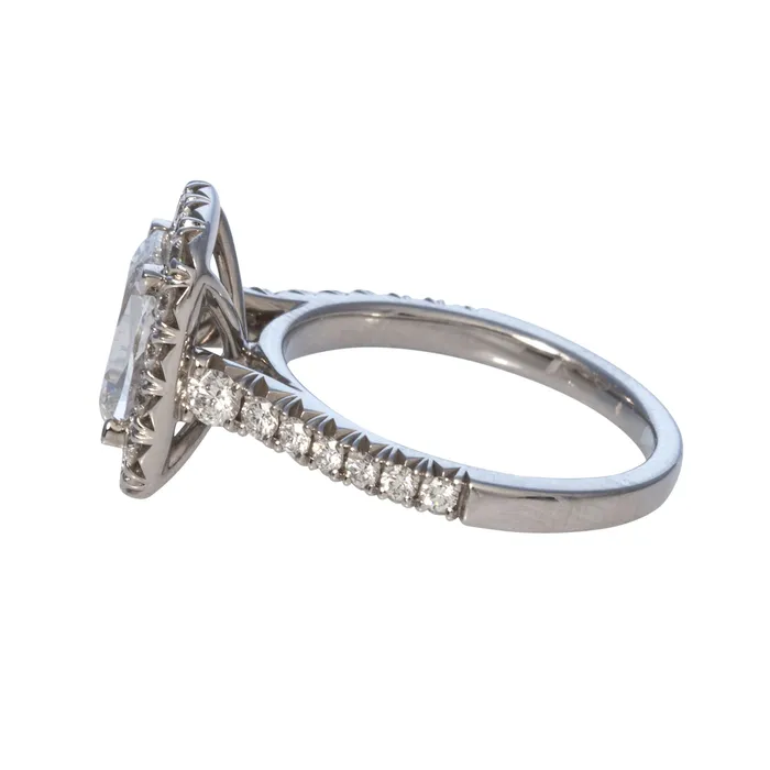 Rings Croghans 15ct Cushion Brilliant Diamond Pav Halo 14K Gold Engagement Ring