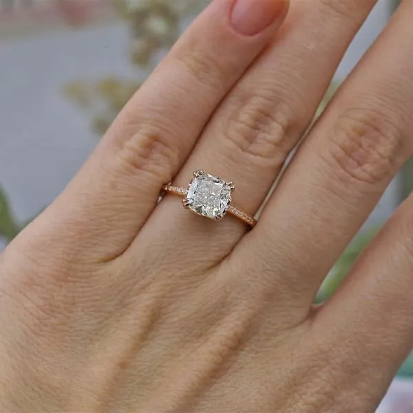 Rings Diamond Source NYC GIA Certified Unique Engagement Ring Set in 14K Rose Gold 220ct tw Cushion Cut Round Brilliant Natural Diamonds
