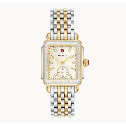 Rings Michele Deco Mid Diamond TwoTone MOP Diamond Dial 29mm Michele