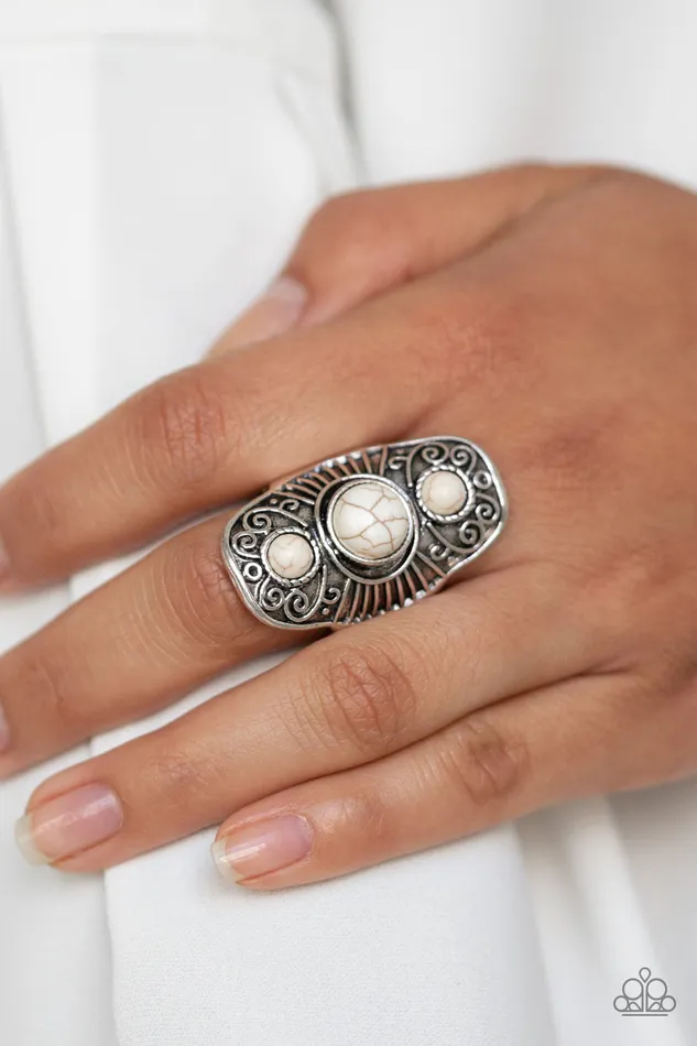 Rings Paparazzi Jewelry Paparazzi Ring EMP Exclusive Stone Oracle White