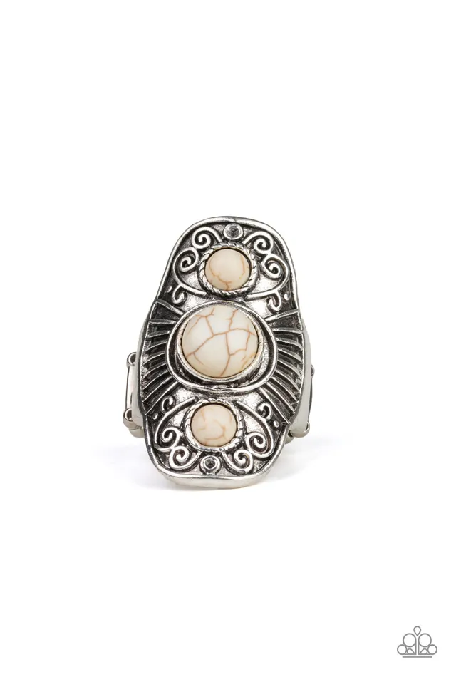 Rings Paparazzi Jewelry Paparazzi Ring EMP Exclusive Stone Oracle White Rings Paparazzi Jewelry Paparazzi Ring EMP Exclusive Stone Oracle White