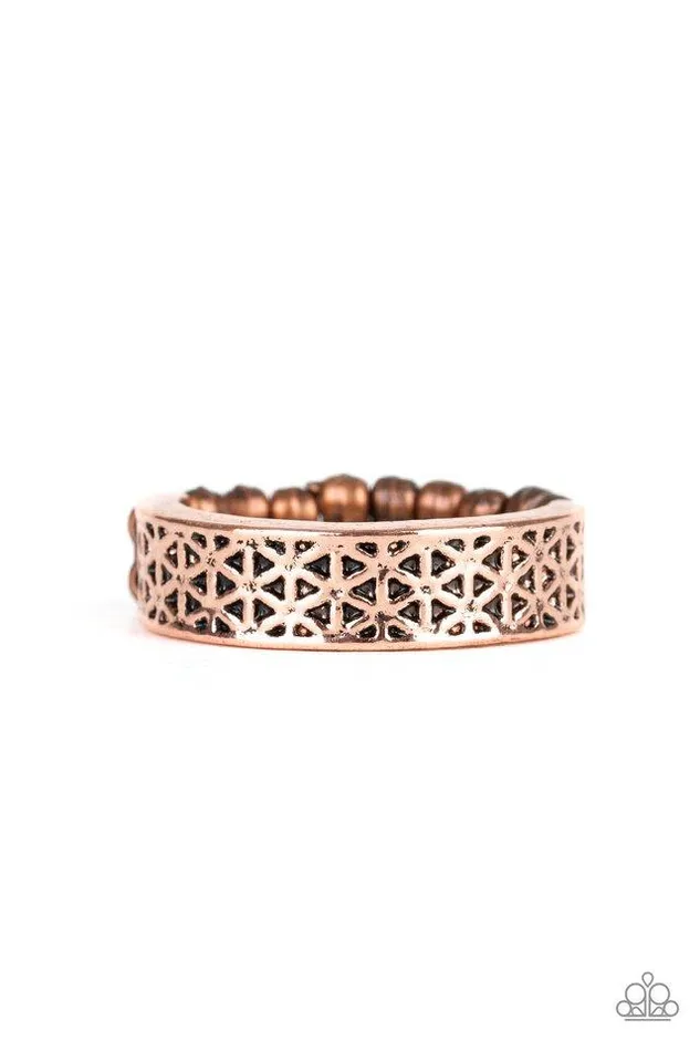 Rings Paparazzi Jewelry Paparazzi Ring FLOWERBED and Board Copper