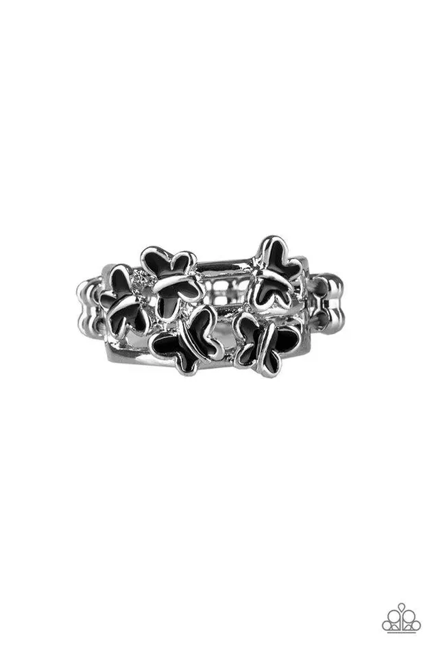 Rings Paparazzi Jewelry Paparazzi Ring Fluttering Fashion Black