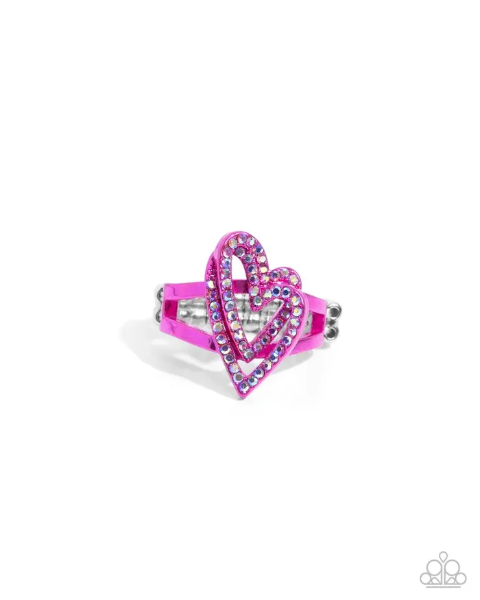 Rings Paparazzi Jewelry Paparazzi Ring Hybrid Heart Pink Rings Paparazzi Jewelry Paparazzi Ring Hybrid Heart Pink