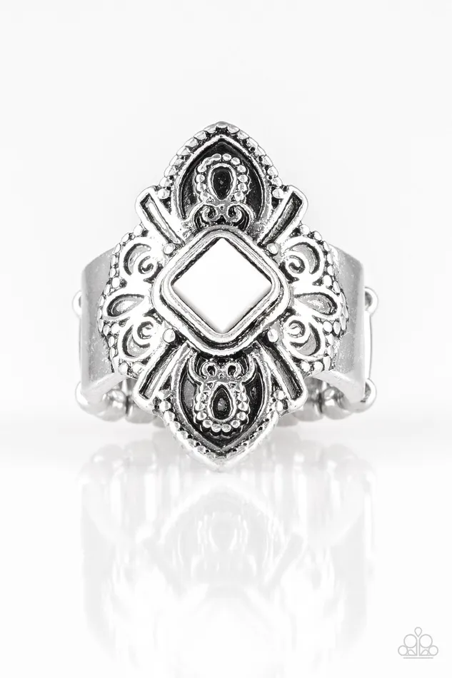 Rings Paparazzi Jewelry Paparazzi Ring Impressive TREK Record White