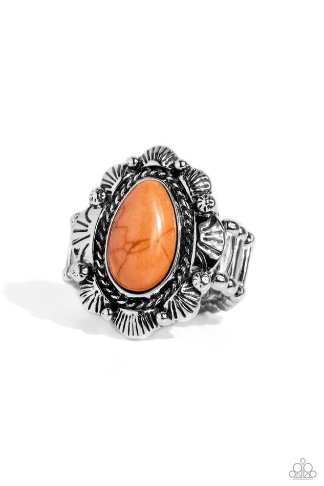 Rings Paparazzi Jewelry Paparazzi Ring SCALLOPED in Stone Orange Rings Paparazzi Jewelry Paparazzi Ring SCALLOPED in Stone Orange