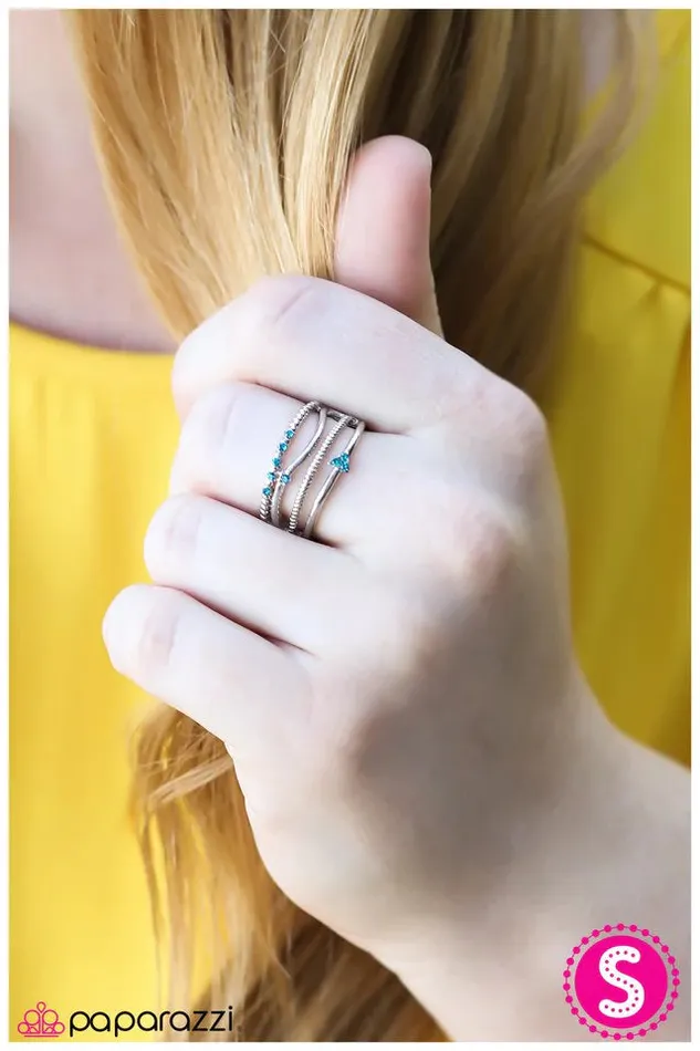 Rings Paparazzi Ring A Narrow Escape Blue Paparazzi Jewelry