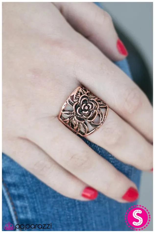 Rings Paparazzi Ring Budding BLOOMance Copper Paparazzi Jewelry