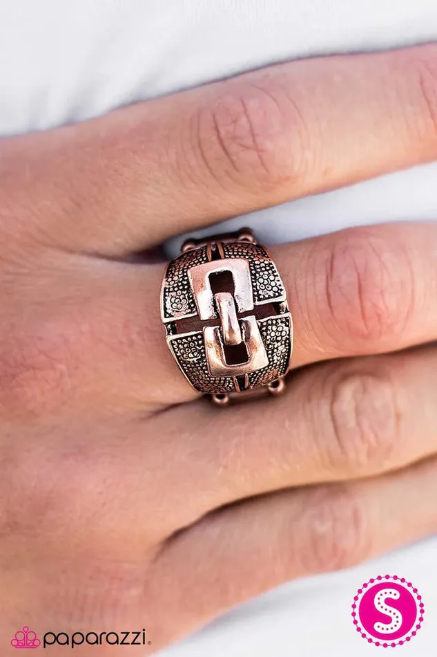 Rings Paparazzi Ring Champion Buckle Copper Paparazzi Jewelry