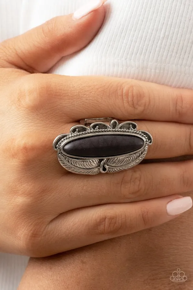 Rings Paparazzi Ring Rural Resort Black Paparazzi Jewelry