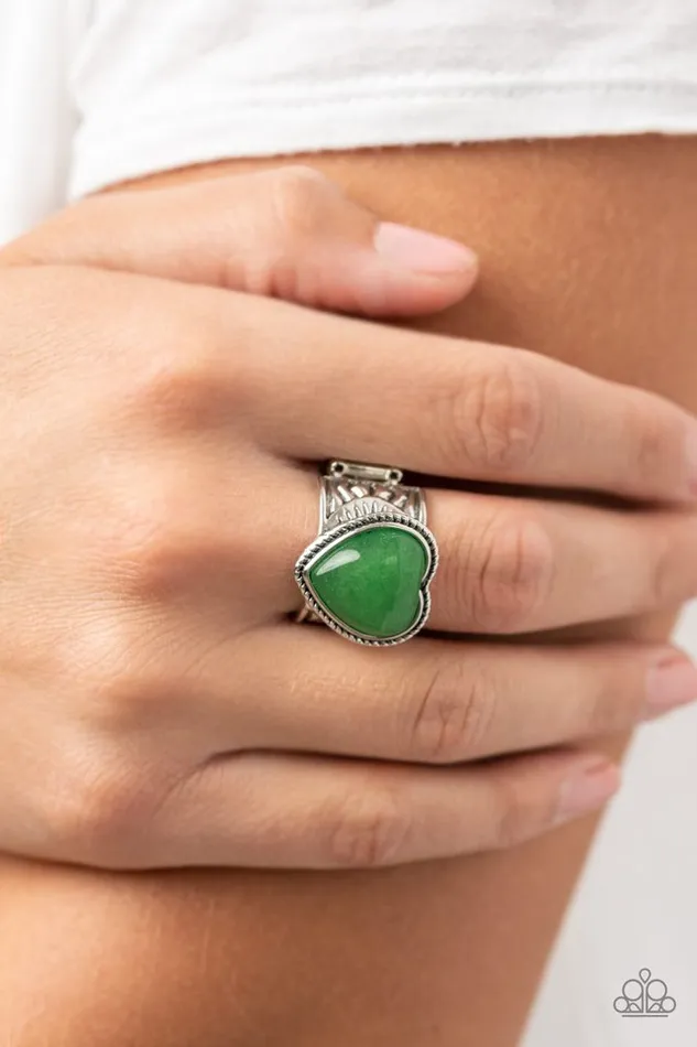 Rings Paparazzi Ring Stone Age Admirer Green Paparazzi Jewelry