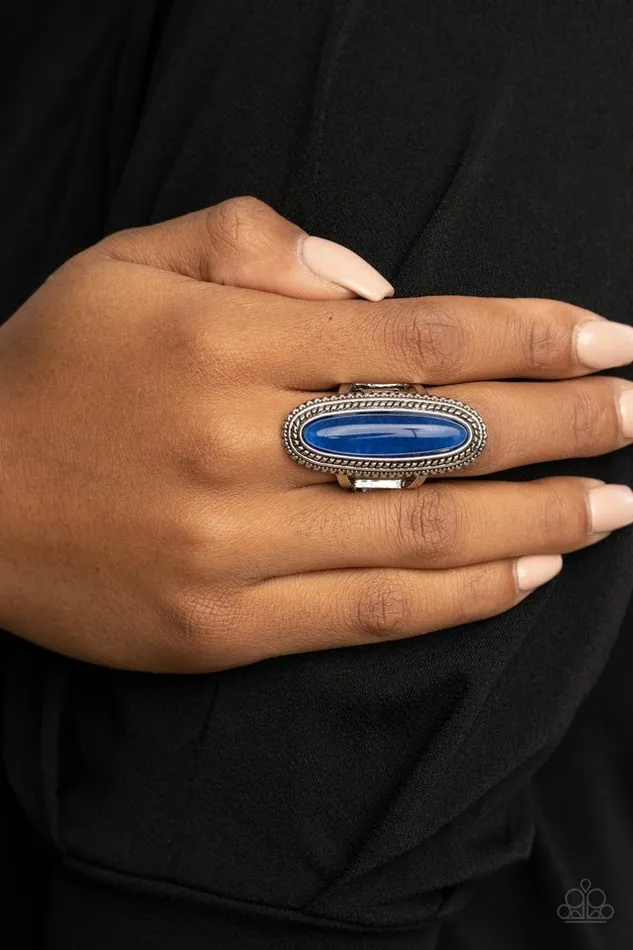 Rings Paparazzi Ring Stone Healer Blue Paparazzi Jewelry
