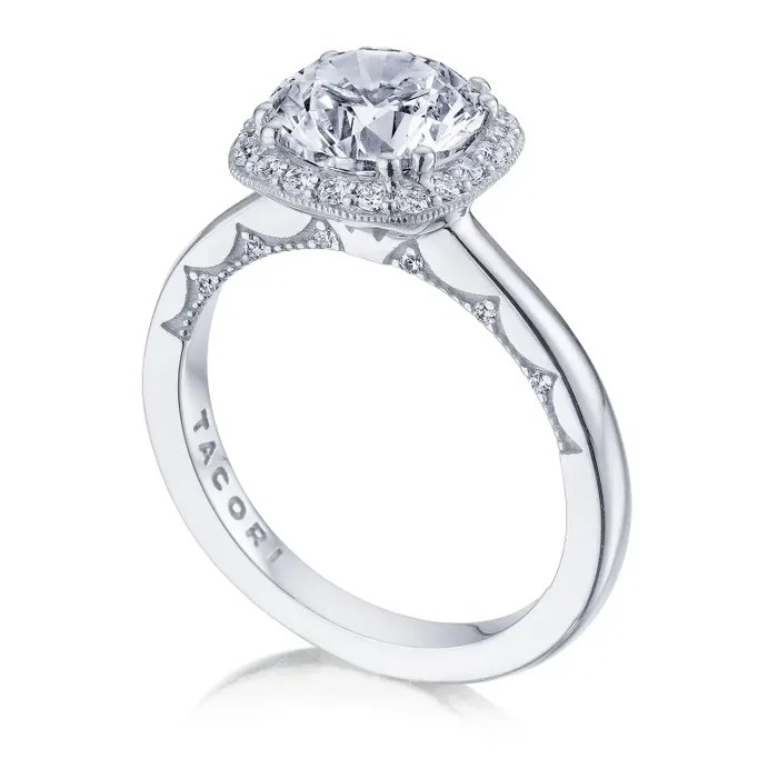 Rings Tacori 14K White Gold Coastal Crescent Semi Mount Diamond Ring Tacori