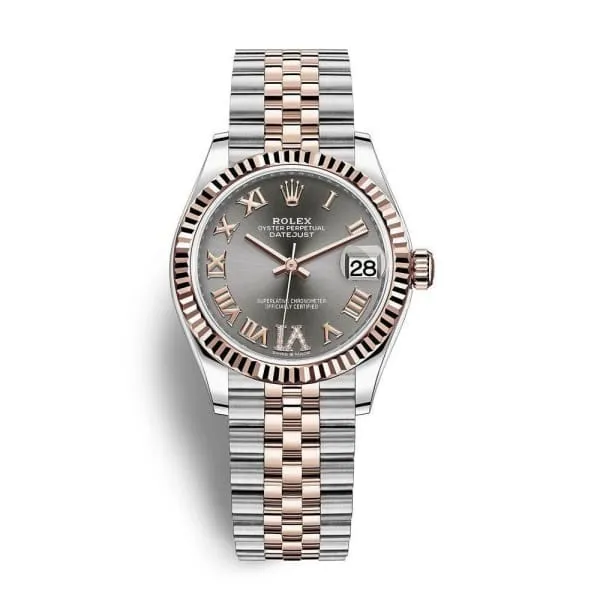 Rolex Bracelets Rolex Datejust 31mm Ref 2782710030 Slate Dark Grey Diamond Roman Dial Two Tone Stainless Steel 18K Rose Gold Jubilee Bracelet Womens Watch Rolex Bracelets Rolex Datejust 31mm Ref 2782710030 Slate Dark Grey Diamond Roman Dial Two Tone Stainless Steel 18K Rose Gold Jubilee Bracelet Womens Watch