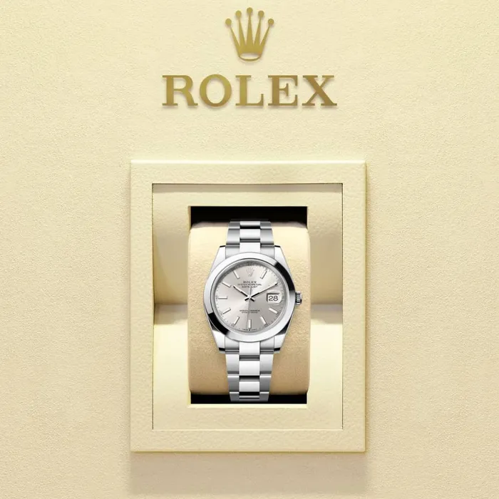 Rolex Bracelets Rolex Datejust 41mm Ref 1263000003 Silver Dial Stainless Steel Oyster Bracelet Mens Watch