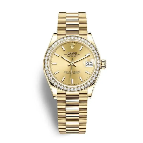 Rolex Datejust 31mm Ref 278288rbr0022 Champagne Dial 18K Yellow Gold President Bracelet Womens Watch Rolex Bracelets Rolex Datejust 31mm Ref 278288rbr0022 Champagne Dial 18K Yellow Gold President Bracelet Womens Watch Rolex Bracelets