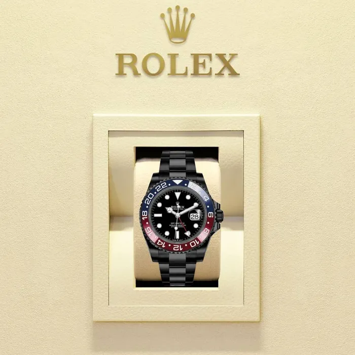 Rolex GMTMaster II Pepsi 40mm Ref 126710blro0002 Black Dial Red Blue Bezel PVD Stainless Steel Oyster Bracelet Rolex Bracelets