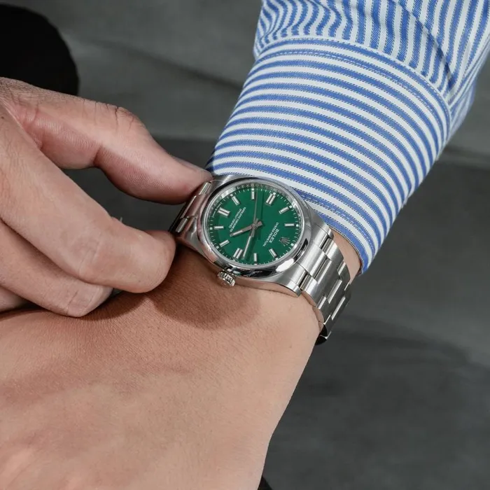 Rolex Oyster Perpetual 36mm Ref 1260000005 Green Stick Dial Stainless Steel Oyster Bracelet Watch Rolex Bracelets