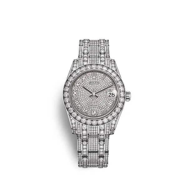 Rolex Pearlmaster 34mm Ref 81409rbr0001 Pave Roman Diamond Dial Diamond Bezel Diamond Case 18K White Gold Diamond Bracelet Womens Watch Rolex Bracelets Rolex Pearlmaster 34mm Ref 81409rbr0001 Pave Roman Diamond Dial Diamond Bezel Diamond Case 18K White Gold Diamond Bracelet Womens Watch Rolex Bracelets