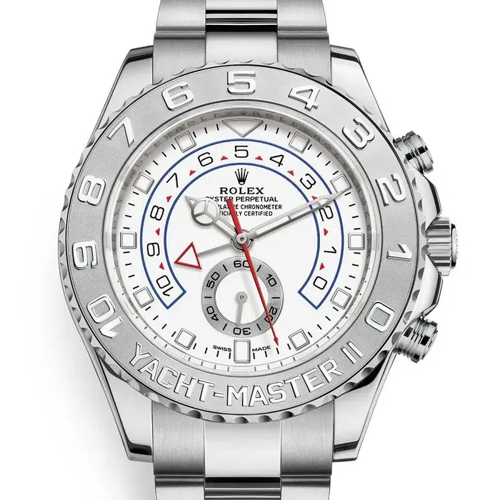 Rolex Yachtmaster II 44mm Ref 1166890002 White Dial 18K White Gold Oyster Bracelet Mens Watch Rolex Bracelets