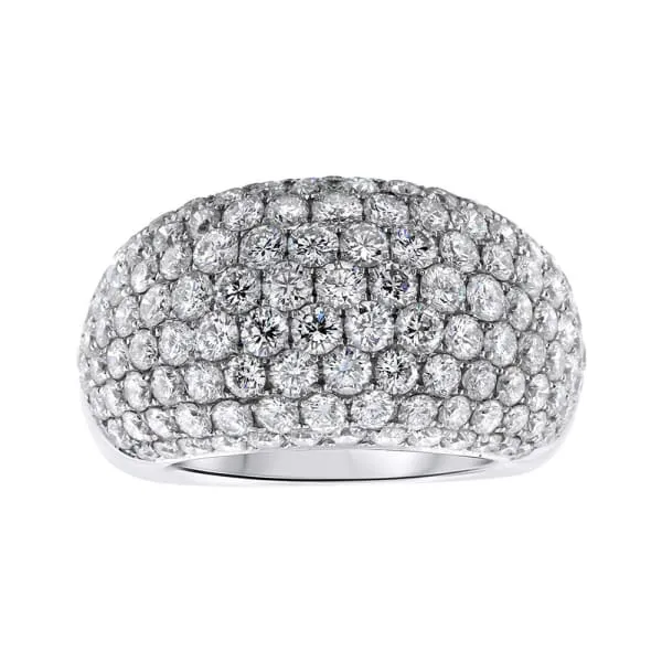 Round Brilliant Pave Dome Shaped Diamond Fashion Ring Set in 18K White Gold 490ct tw Diamond Source NYC Rings Round Brilliant Pave Dome Shaped Diamond Fashion Ring Set in 18K White Gold 490ct tw Diamond Source NYC Rings