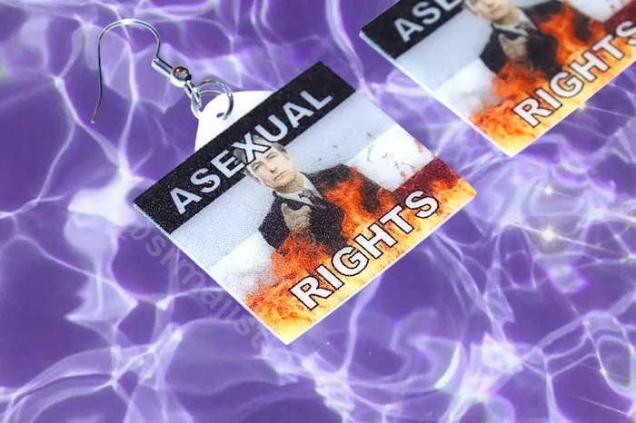 Sam Makes Things Asexual Collection of Flaming Pride Flag Handmade Earrings Earrings Sam Makes Things Asexual Collection of Flaming Pride Flag Handmade Earrings Earrings