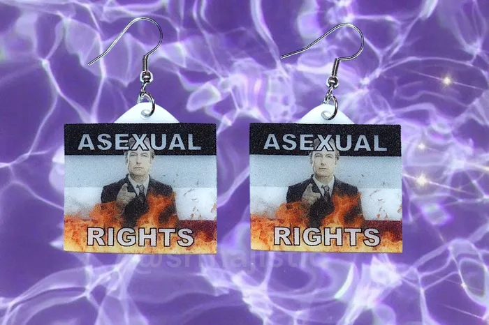 Sam Makes Things Asexual Collection of Flaming Pride Flag Handmade Earrings Earrings Sam Makes Things Asexual Collection of Flaming Pride Flag Handmade Earrings Earrings