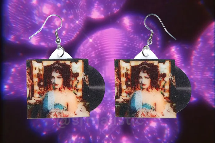 Sam Makes Things Earrings Chappell Roan The Rise and Fall of a Midwest Princess Vinyl Album Handmade Earrings Sam Makes Things Earrings Chappell Roan The Rise and Fall of a Midwest Princess Vinyl Album Handmade Earrings