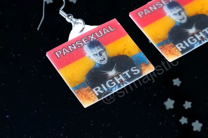 Sam Makes Things Earrings Hellraiser Pinhead Collection of Flaming Pride Flags Handmade Earrings Sam Makes Things Earrings Hellraiser Pinhead Collection of Flaming Pride Flags Handmade Earrings