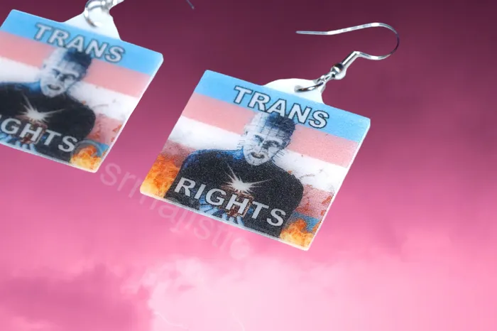 Sam Makes Things Earrings Hellraiser Pinhead Collection of Flaming Pride Flags Handmade Earrings Sam Makes Things Earrings Hellraiser Pinhead Collection of Flaming Pride Flags Handmade Earrings