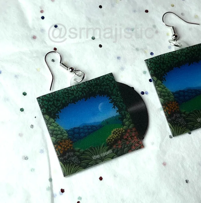 Sam Makes Things Ricky Reed the Room Vinyl Album Handmade Earrings Earrings