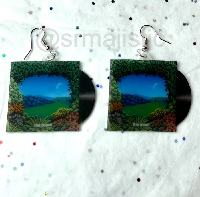 Sam Makes Things Ricky Reed the Room Vinyl Album Handmade Earrings Earrings