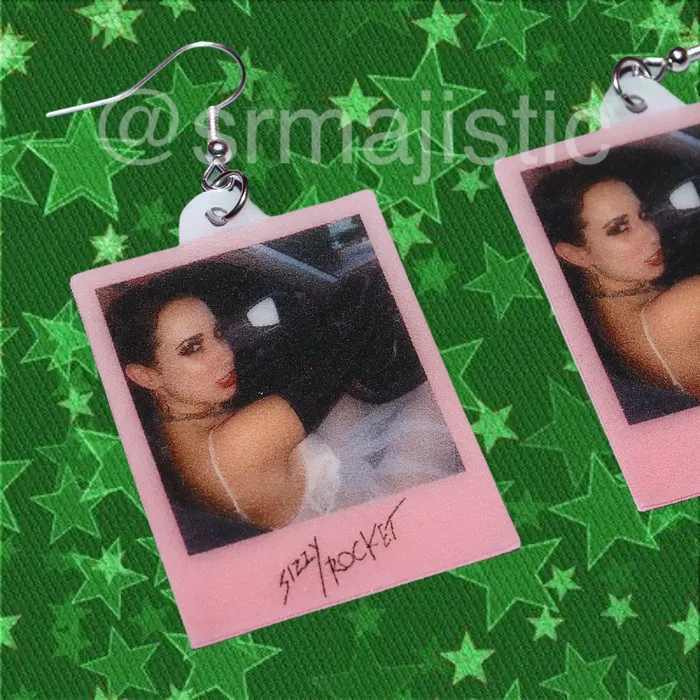 Sam Makes Things Sizzy Rocket Signed Polaroid Handmade Earrings Earrings