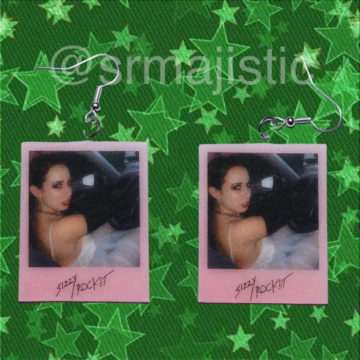 Sam Makes Things Sizzy Rocket Signed Polaroid Handmade Earrings Earrings