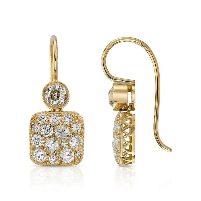 Single Stone Cobblestone Double Drop Earrings Single Stone Earrings