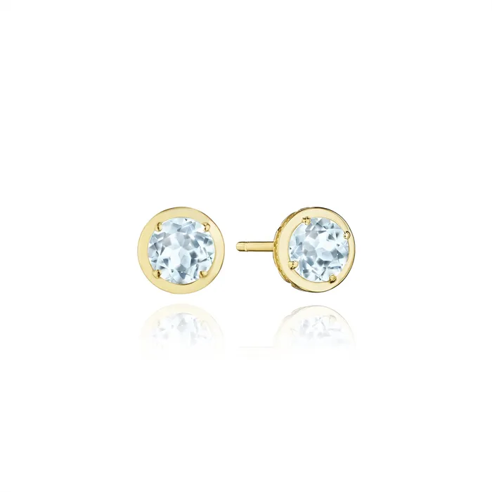Tacori 18K Yellow Gold Blue Topaz Earrings Tacori Earrings