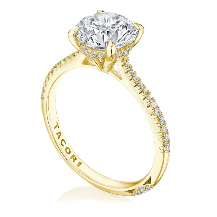 Tacori 18K Yellow Gold Semi Mount Diamond Ring Tacori Rings