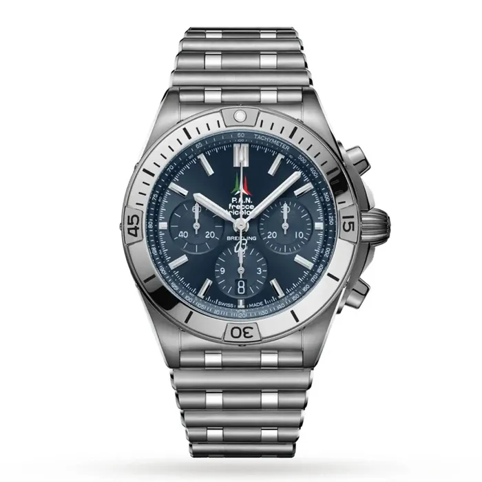 Watches Breitling Chronomat B01 42 Frecce Tricolori Limited Edition Stainless Steel Blue dial Watch AB01344A1C1A1 Breitling Watches Breitling Chronomat B01 42 Frecce Tricolori Limited Edition Stainless Steel Blue dial Watch AB01344A1C1A1 Breitling