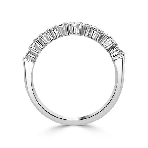 Wedding Bands Rings 14K White Gold Diamond Cluster Band