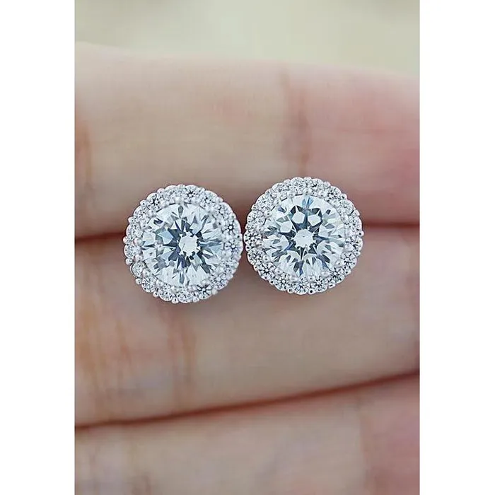 135 Ct Round Halo Natural Earth Mined Diamond Stud Earring Lady Jewelry GB Earrings 135 Ct Round Halo Natural Earth Mined Diamond Stud Earring Lady Jewelry GB Earrings