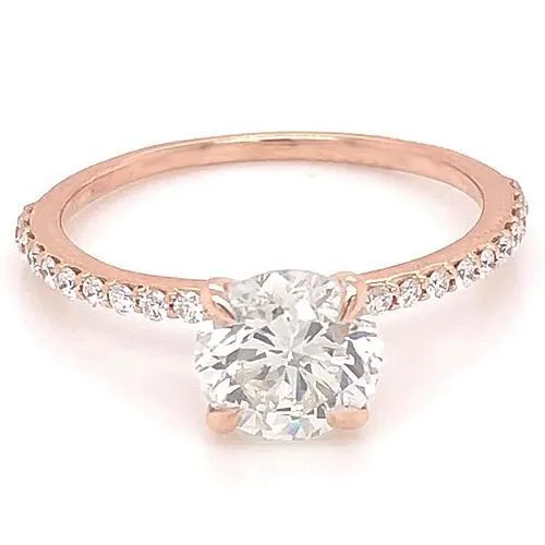 150 Carats Natural Earth Mined Diamond Engagement Ring With Accents Rose Gold 14K GB Rings