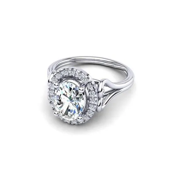190 Ct Oval Natural Earth Mined Diamond Anniversary Halo Ring GB Rings 190 Ct Oval Natural Earth Mined Diamond Anniversary Halo Ring GB Rings
