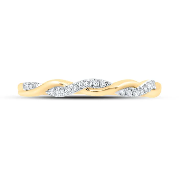 10Kt Yellow Gold Womens Round Diamond Twist Stackable Band Ring 112 Cttw S7 GND Rings 10Kt Yellow Gold Womens Round Diamond Twist Stackable Band Ring 112 Cttw S7 GND Rings